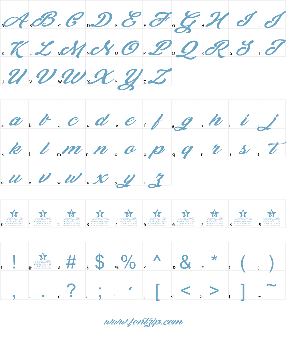 Theodora Personal Use Font Character